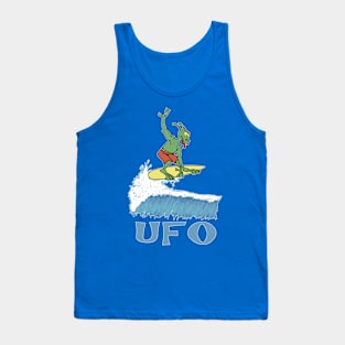 Surfing Alien UFO-surfing Tank Top